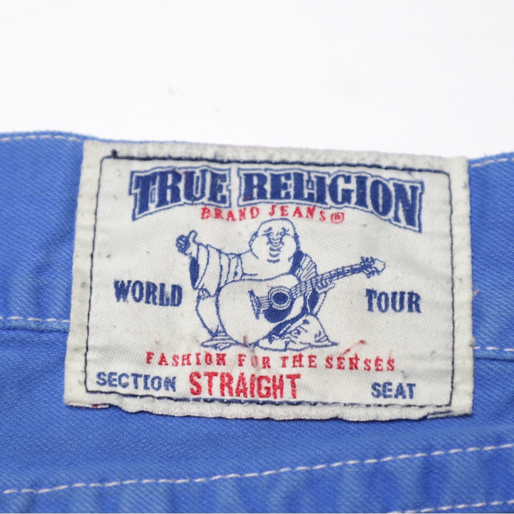 True Religion Mens Straight Jeans With Flaps Blue Size 31 - Picture 6 of 10